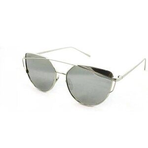 Vintage retro oversized reflective mirror cat eye round wire frame sunglasses